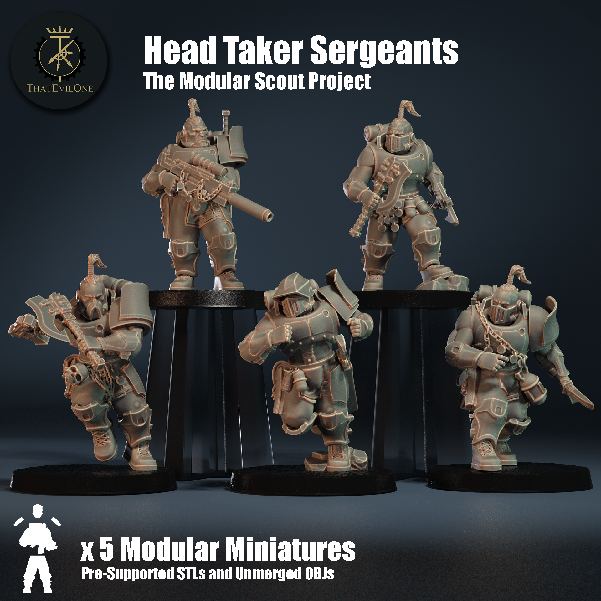 Modular Scout Head Taker Sergeants - Presupported